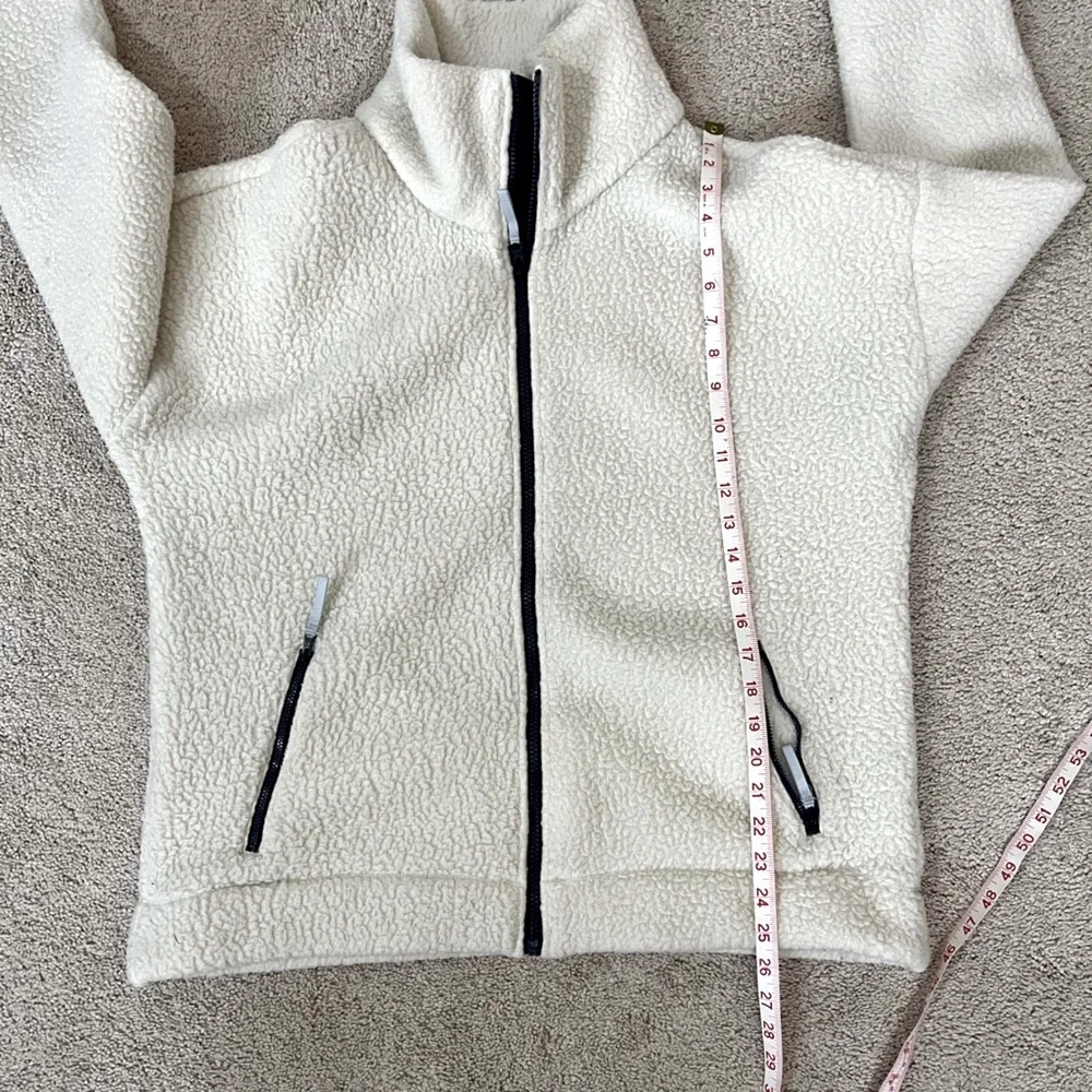 J Crew Women’s Cream Fleece Sherpa Teddy Polartech Jacket Size Large